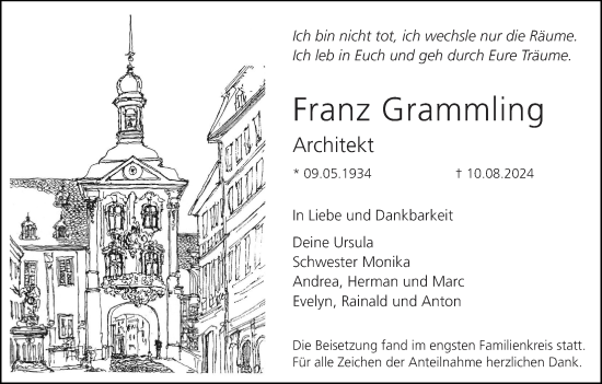 Traueranzeige von Franz Grammling