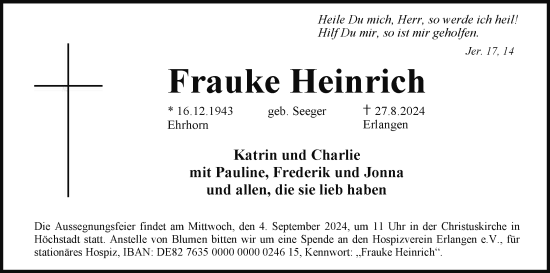 Anzeige von Frauke Heinrich von MGO