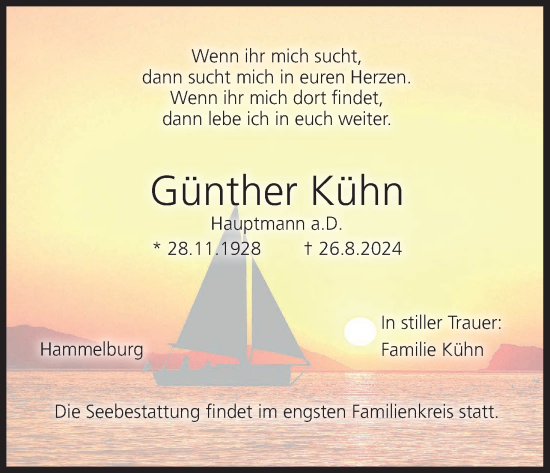 Anzeige von Günther Kühn von MGO