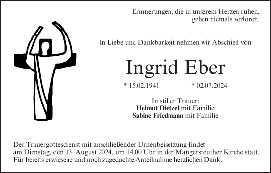 Anzeige von Ingrid Eber von MGO