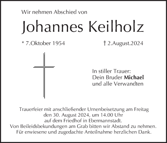 Anzeige von Johannes Keilholz von MGO