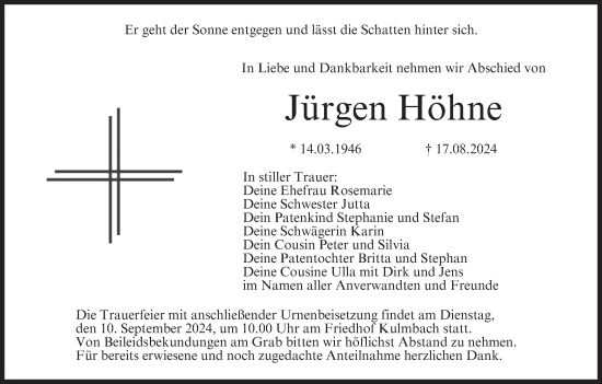 Anzeige von Jürgen Höhne von MGO