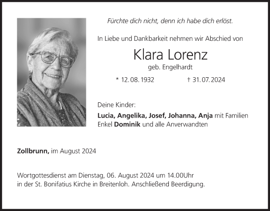 Anzeige von Klara Lorenz von MGO