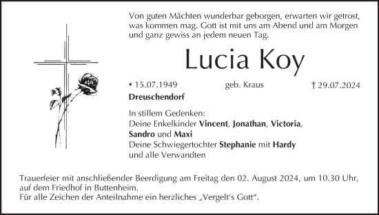 Anzeige von Lucia Koy von MGO