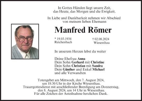 Anzeige von Manfred Römer von MGO