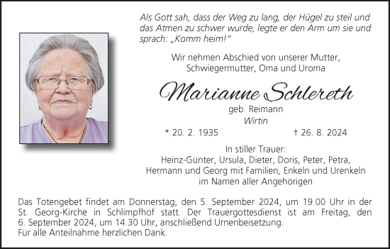 Anzeige von Marianne Schlereth von MGO