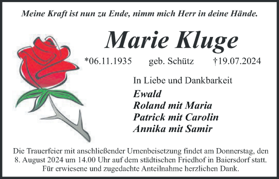 Anzeige von Marie Kluge von MGO