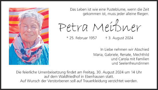 Traueranzeige von Petra Meißner