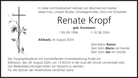 Anzeige von Renate Kropf von MGO