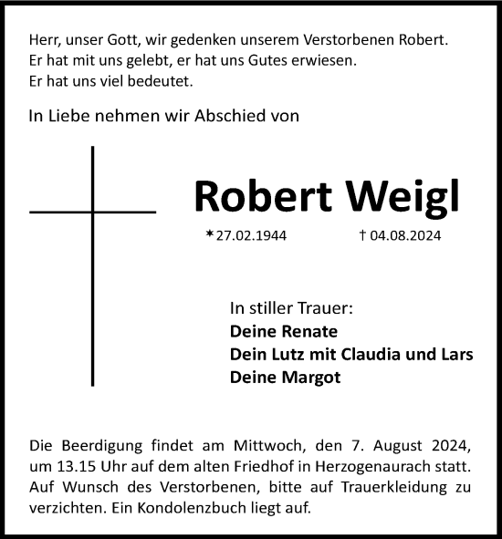 Anzeige von Robert Weigl von MGO