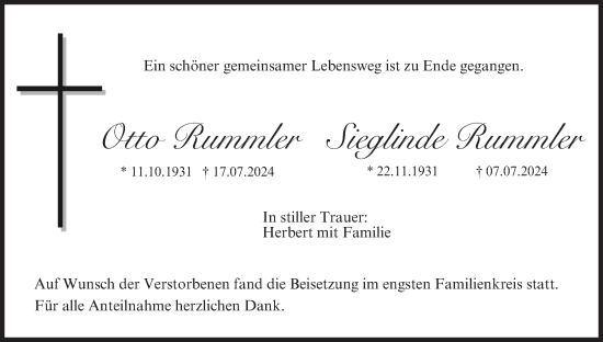 Anzeige von Sieglinde Rummler von MGO