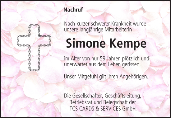 Anzeige von Simone Kempe von MGO