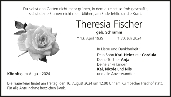 Anzeige von Theresia Fischer von MGO