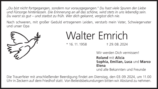 Anzeige von Walter Emrich von MGO