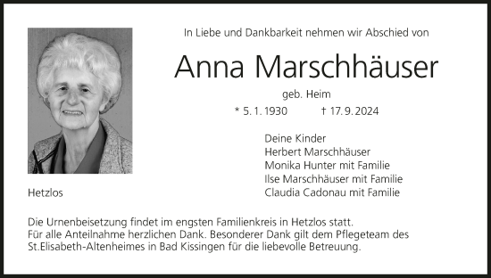 Anzeige von Anna Marschhäuser von MGO