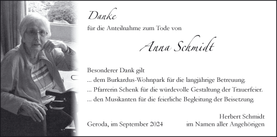 Anzeige von Anna Schmidt von MGO