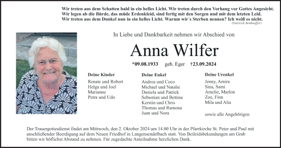 Anzeige von Anna Wilfer von MGO