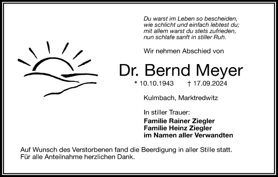 Anzeige von Bernd Meyer von MGO