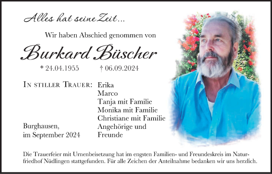 Anzeige von Burkard Büscher von MGO