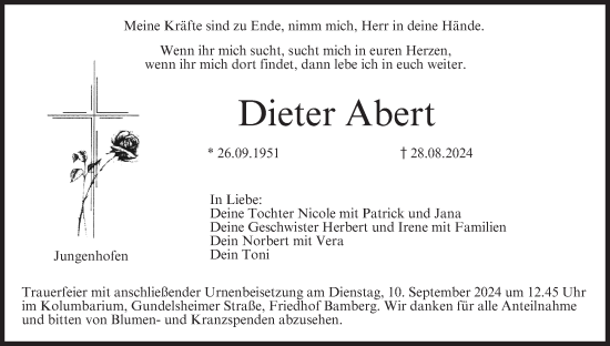 Anzeige von Dieter Abert von MGO