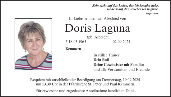 Anzeige von Doris Laguna von MGO