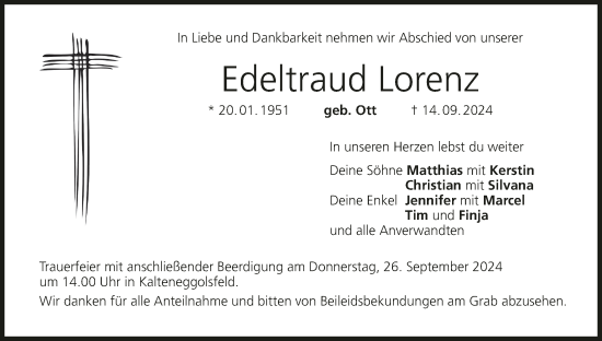 Anzeige von Edeltraud Lorenz von MGO