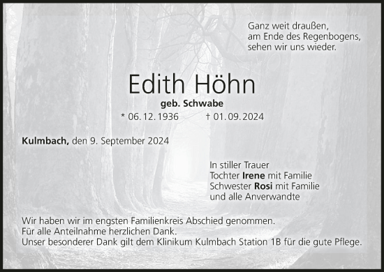 Anzeige von Edith Höhn von MGO