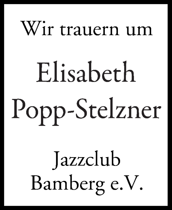 Anzeige von Elisabeth Popp-Stelzner von MGO