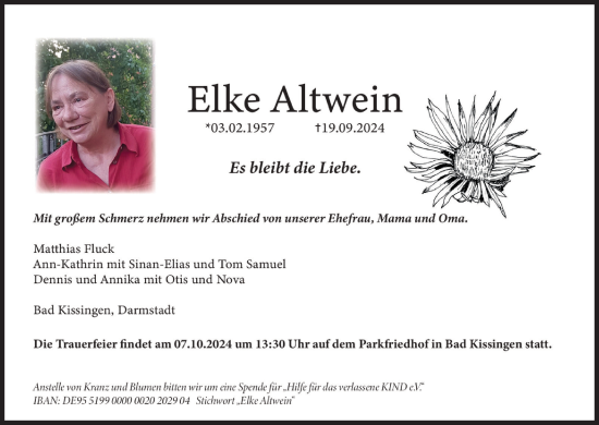 Anzeige von Elke Altwein von MGO