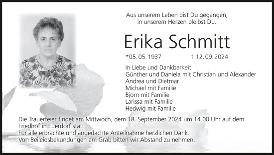 Anzeige von Erika Schmitt von MGO