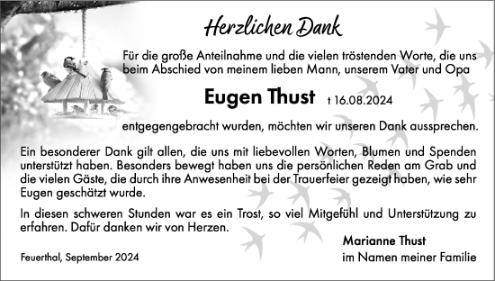 Anzeige von Eugen Thust von MGO