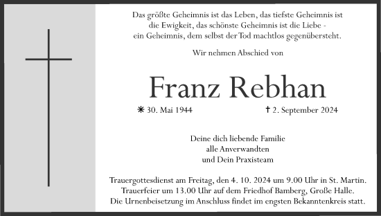 Anzeige von Franz Rebhan von MGO