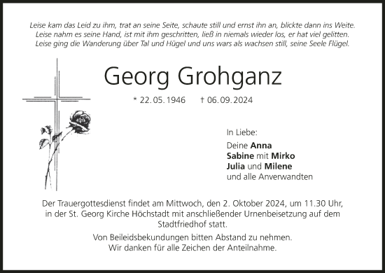 Anzeige von Georg Grohganz von MGO