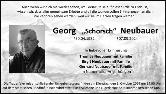 Anzeige von Georg Neubauer von MGO