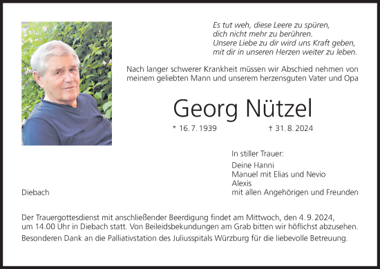 Anzeige von Georg Nützel von MGO