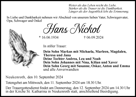 Anzeige von Hans Nickol von MGO