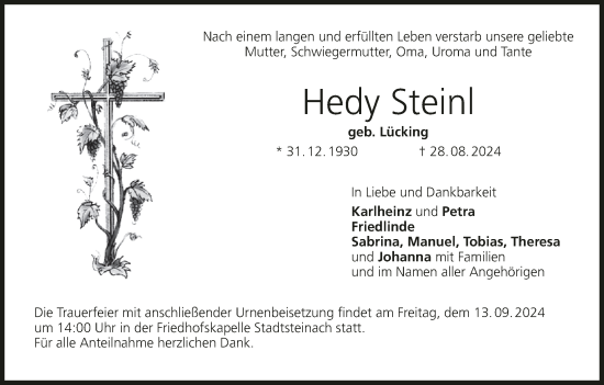 Anzeige von Hedy Steinl von MGO