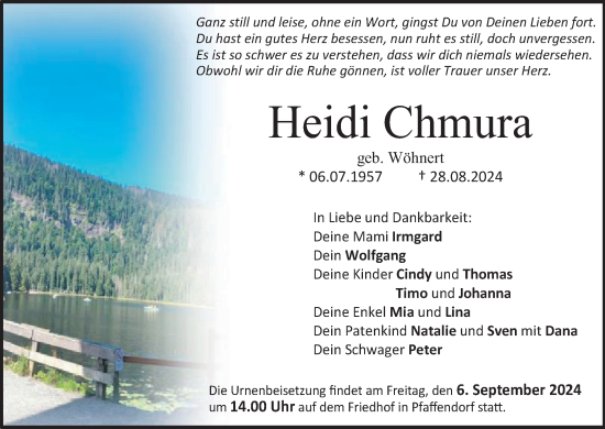 Anzeige von Heidi Chmura von MGO