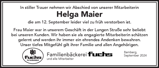 Anzeige von Helga Maier von MGO