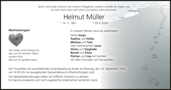 Anzeige von Helmut Müller von MGO