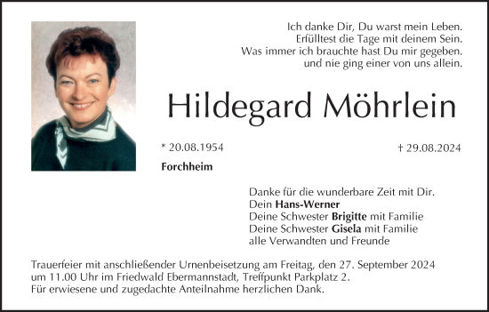 Anzeige von Hildegard Möhrlein von MGO