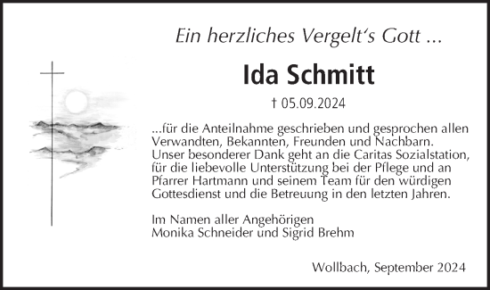 Traueranzeige von Ida Schmitt