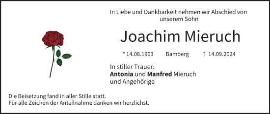 Anzeige von Joachim Mieruch von MGO