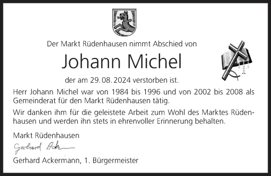 Anzeige von Johann Michel von MGO