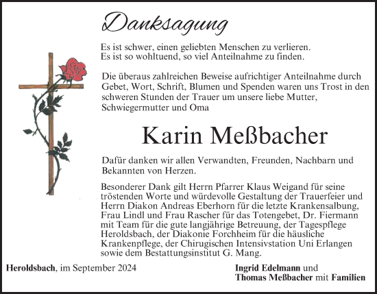 Anzeige von Karin Meßbacher von MGO