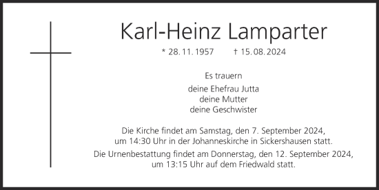 Anzeige von Karl-Heinz Lamparter von MGO