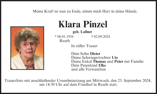 Anzeige von Klara Pinzel von MGO