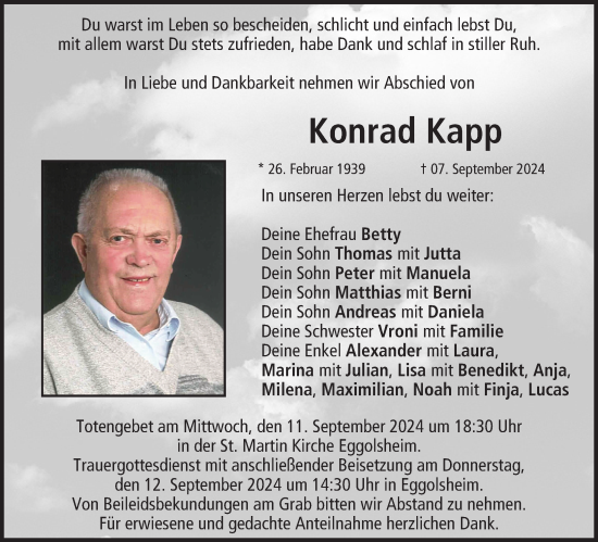 Anzeige von Konrad Kapp von MGO