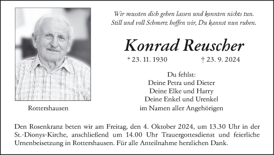 Anzeige von Konrad Reuscher von MGO