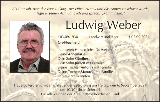 Anzeige von Ludwig Weber von MGO